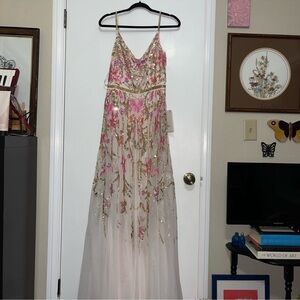 Mac Duggal Pink Floral Gown